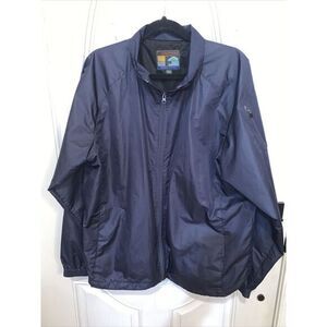 Forresters Golf Windbreaker Men's‎ size L Blue Full Zip Packable Rain Coat